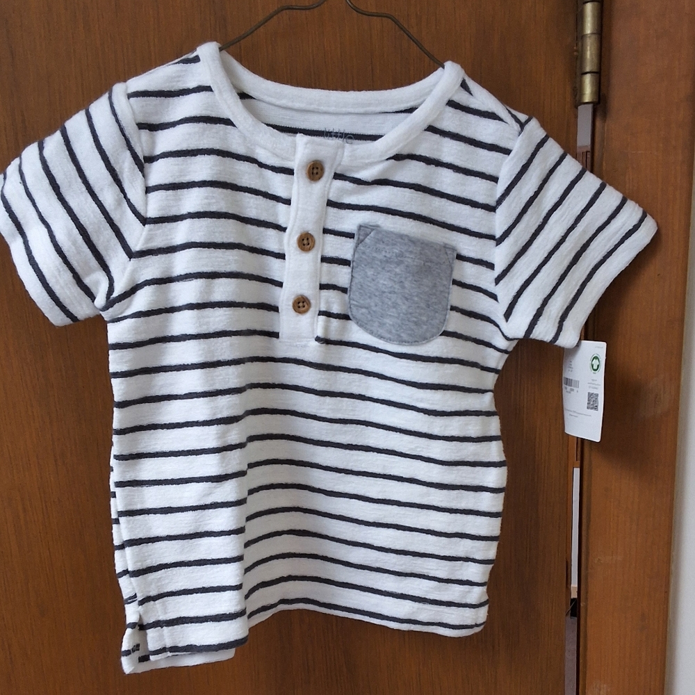Striped Baby Onesie with Pocket